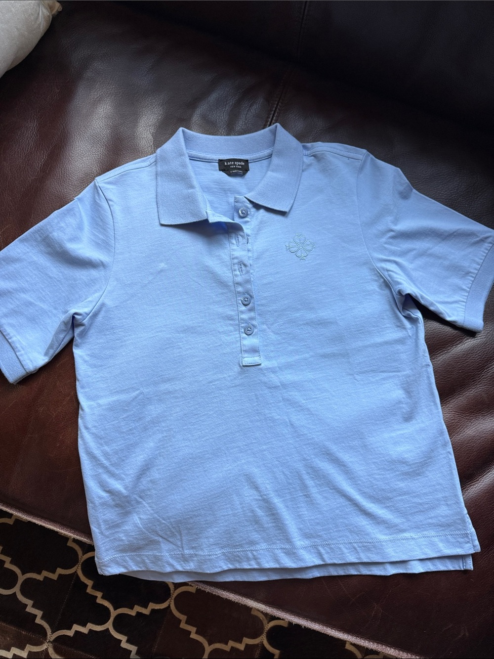 kate spade pale blue polo shirt with subtle chest logo